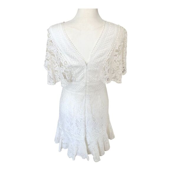 Eliza J $188 V-Neck Lace Flounce‎ Sleeve Cocktail Party Wedding Guest Dress 6 - Picture 10 of 16